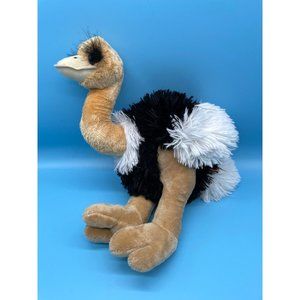 Wild Republic Ostrich 16" Realistic Stuffed Plush Bird Black White Soft Toy